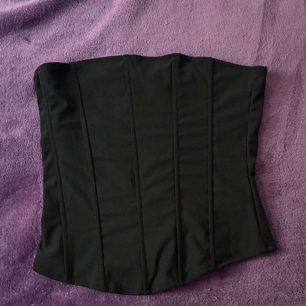 Black Strapless Corset Top